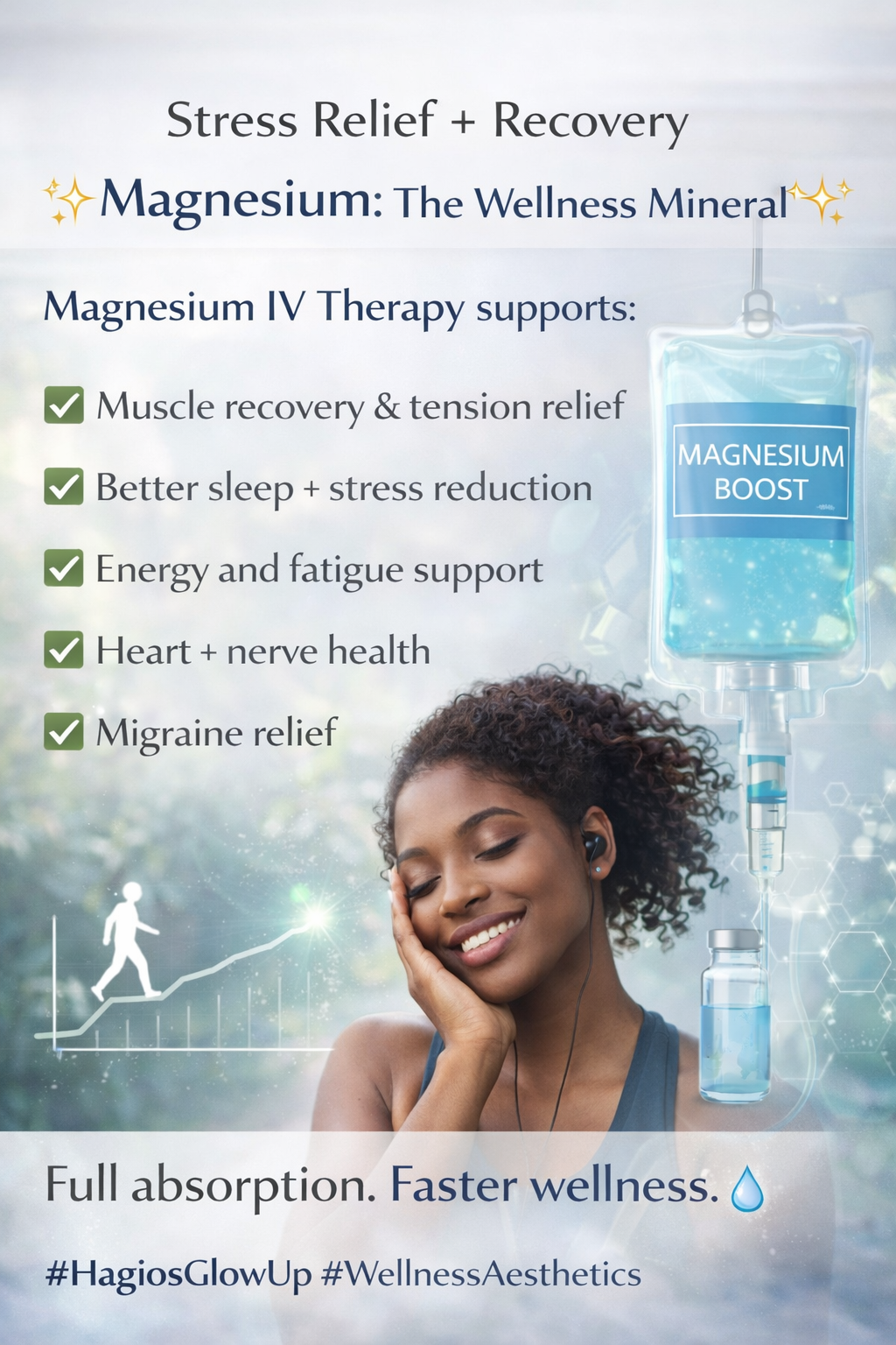 Magnesium IV therapy visual for stress relief and recovery